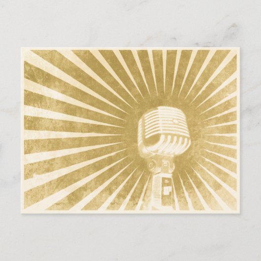 Briefkaart met Cool  microfoon (Voorkant)