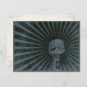 Briefkaart met Cool  microfoon (Voorkant / Achterkant)