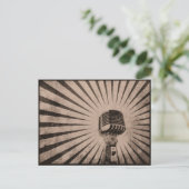 Briefkaart met Cool  microfoon (Staand voorkant)
