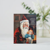  Briefkaart met Creepy Santa en Doll (Staand voorkant)