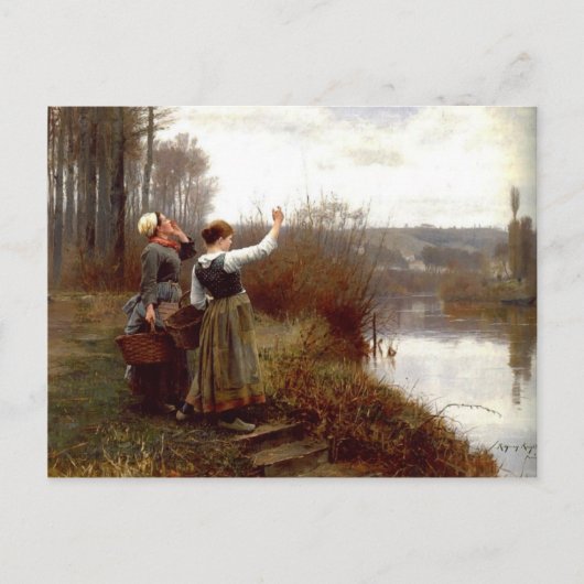 Briefkaart met Daniel Ridgway Knight schilderen (Voorkant)