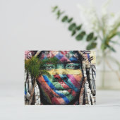 Briefkaart met de grootste Street Mural (Brazilië) (Staand voorkant)