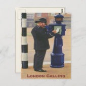 Briefkaart met de Londense politie die roept (Voorkant / Achterkant)