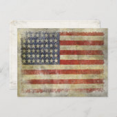 Briefkaart met de  vlag van de VS (Voorkant / Achterkant)