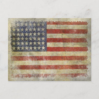 Briefkaart met de  vlag van de VS