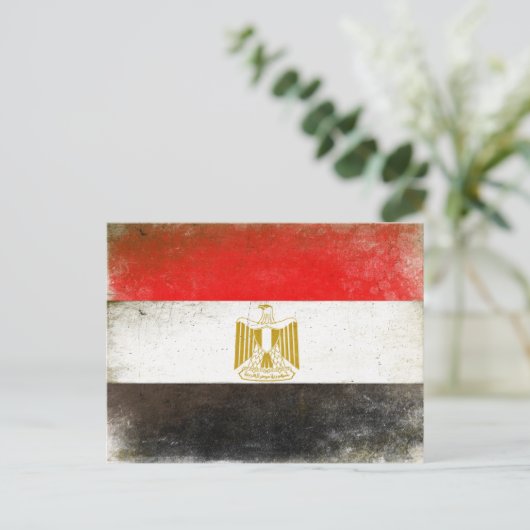 Briefkaart met de vlag van Egypte (Staand voorkant)