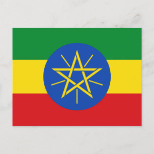 Briefkaart met de vlag van Ethiopië