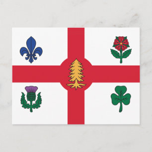 Briefkaart met de vlag van Montreal, Canada
