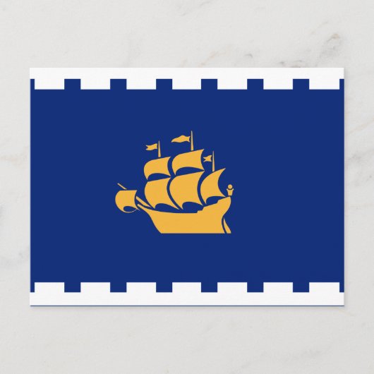 Briefkaart met de vlag van Quebec, Canada (Voorkant)