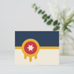 Briefkaart met de vlag van Tulsa, Oklahoma
