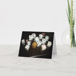 briefkaart met dobbelstenen