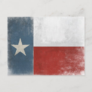 Briefkaart met  druk op de Texas vlag