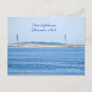 Briefkaart met dubbele vuurtoren