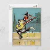  Briefkaart met één kat (Voorkant / Achterkant)