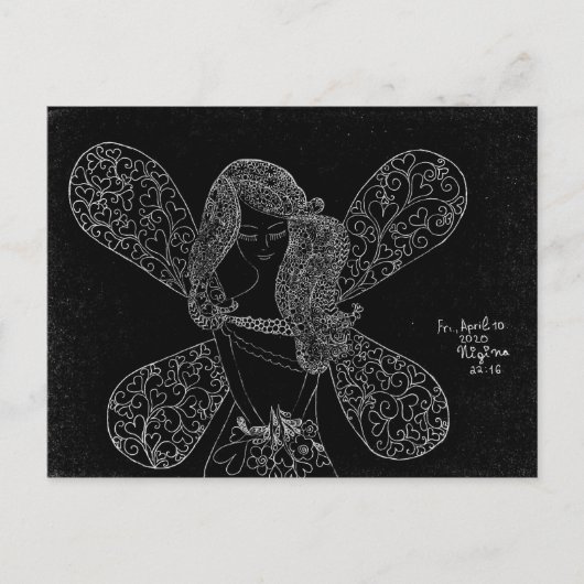 Briefkaart met een mooi kant, gesimuleerd design (Voorkant)