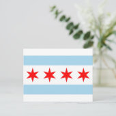 Briefkaart met Flag of Chicago, Illinois State, Ve (Staand voorkant)