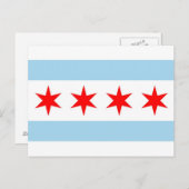 Briefkaart met Flag of Chicago, Illinois State, Ve (Voorkant / Achterkant)