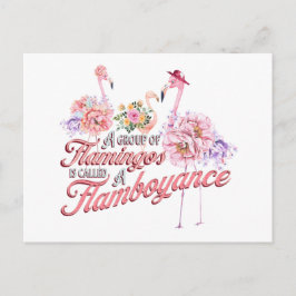 Briefkaart met flamboyante flamingos