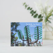 Briefkaart met flesboomgaard. (Staand voorkant)