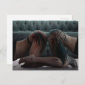 Briefkaart met foto's van geverfde dames (Voorkant / Achterkant)