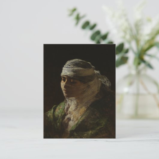 Briefkaart met Frederick Arthur Bridgman schilderi (Staand voorkant)