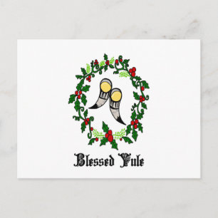 Briefkaart met gebluste Norse Yule