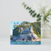 Briefkaart met gekonfijte Rocks als kasteel van Mi (Staand voorkant)