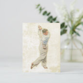 Briefkaart met  Golfspeler (Staand voorkant)