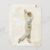 Briefkaart met  Golfspeler (Voorkant / Achterkant)