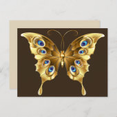 briefkaart met goudvlinder (Voorkant / Achterkant)
