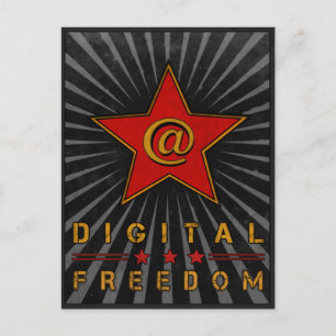 Briefkaart met groeten over digitale vrijheid