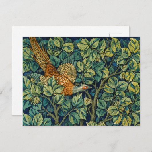 BRIEFKAART MET HET ONTWERP VAN WILLIAM MORRIS "PHE (Voorkant / Achterkant)