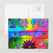 briefkaart met hippiestijl 70 (Voorkant / Achterkant)