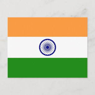 Briefkaart met Indiase vlag