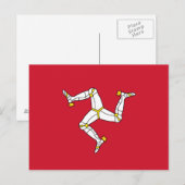 Briefkaart met Isle of Man Vlag, Verenigd Koninkri (Voorkant / Achterkant)