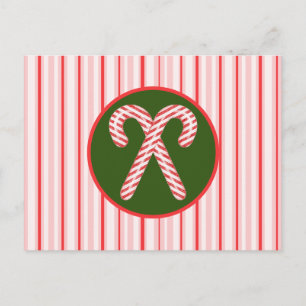 Briefkaart met kerst/pepermunt