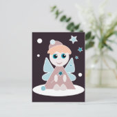 Briefkaart met kerstangel (Staand voorkant)