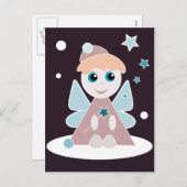 Briefkaart met kerstangel (Voorkant / Achterkant)