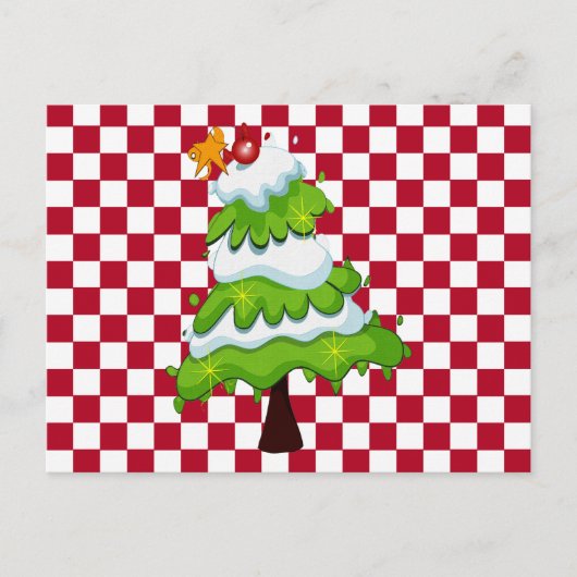 Briefkaart met kerstbomen (Voorkant)