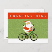 Briefkaart met kerstfeestdag fietsen (Voorkant / Achterkant)