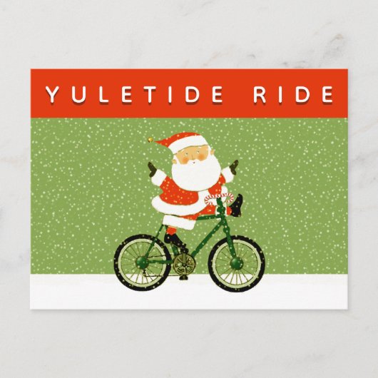 Briefkaart met kerstfeestdag fietsen (Voorkant)