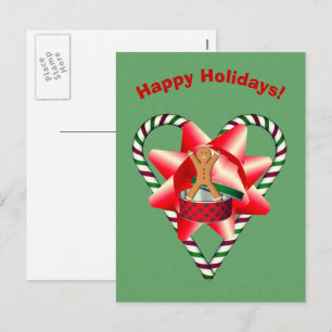 Briefkaart met kerstfeestdag in de boog van een ma