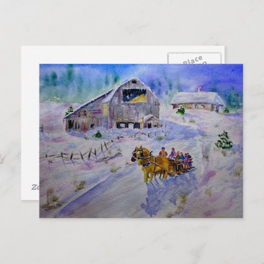 Briefkaart met kerstkledij (Voorkant / Achterkant)