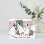 Briefkaart met kerstmis voor Franse cadeautjes (Staand voorkant)