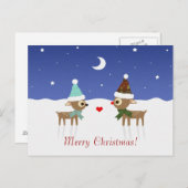 Briefkaart met kerstmis voor rendieren (Voorkant / Achterkant)