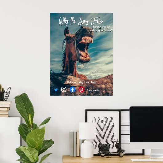 briefkaart met lange adem poster (Thuiskantoor)