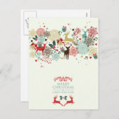 Briefkaart met liefdadig Vintage-kerstmis (Voorkant / Achterkant)