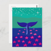 Briefkaart met mooi afbeelding walvis (Voorkant / Achterkant)