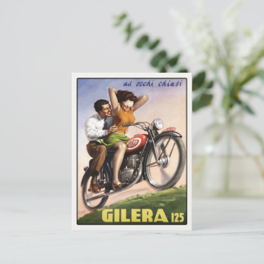Briefkaart met  Moto Poster Print (Staand voorkant)