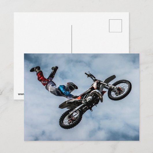 Briefkaart met motorfietser (Voorkant / Achterkant)